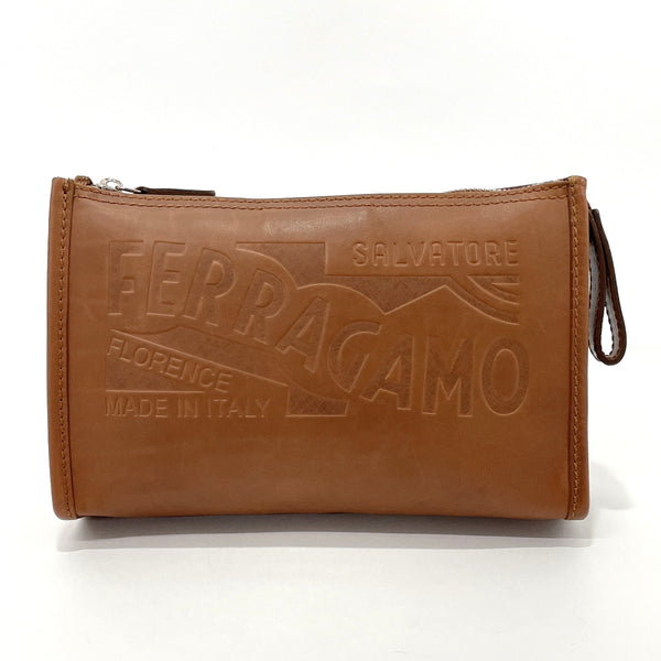 Salvatore Ferragamo Pouch leather Brown Women Used