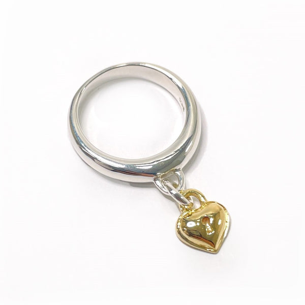 TIFFANY&Co. Ring Heart lock Silver925/K18 yellow gold #9(JP Size) Silver Women Used