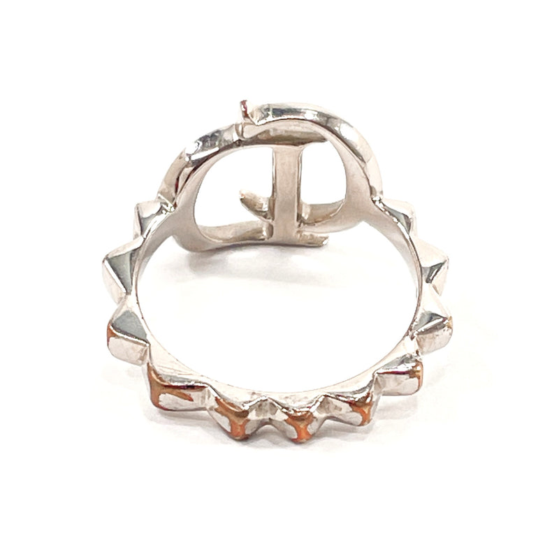 Christian Dior Ring logo metal/Rhinestone #10.5(JP Size) Silver 