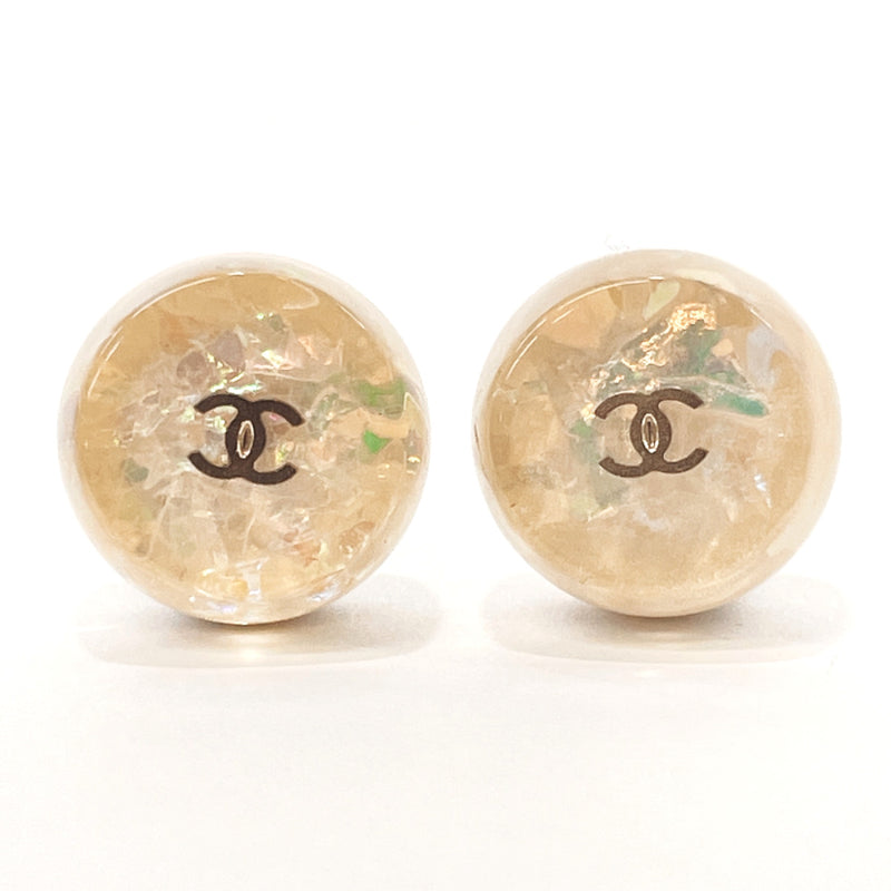 CHANEL Earring COCO Mark metal/Resin system Silver Women Used –