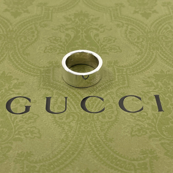 GUCCI Ring logo Silver925 #9(JP Size) Silver Women Used
