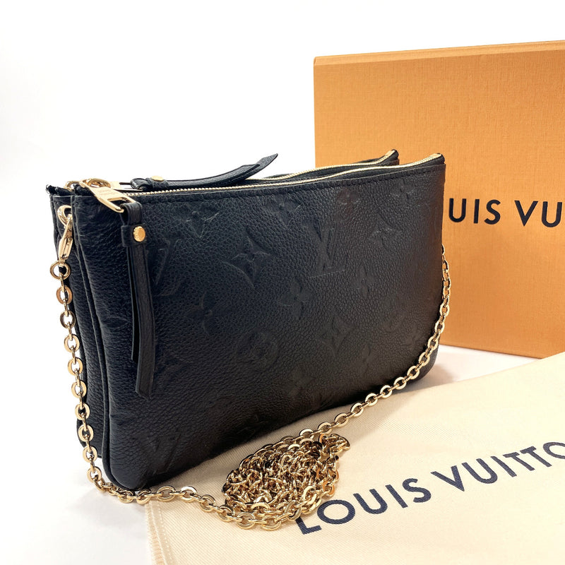 Louis Vuitton Double Zip Pochette Monogram Empreinte Crossbody Bag Black