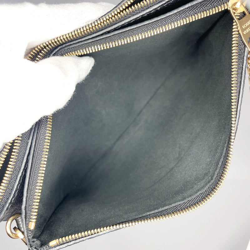 Celine Trio Small Shoulder Bag Pochette Crossbody Black Leather Women'S  Vintage