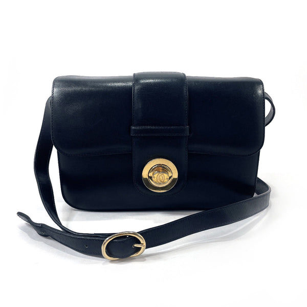 GUCCI Shoulder Bag Old Gucci leather Navy Women Used