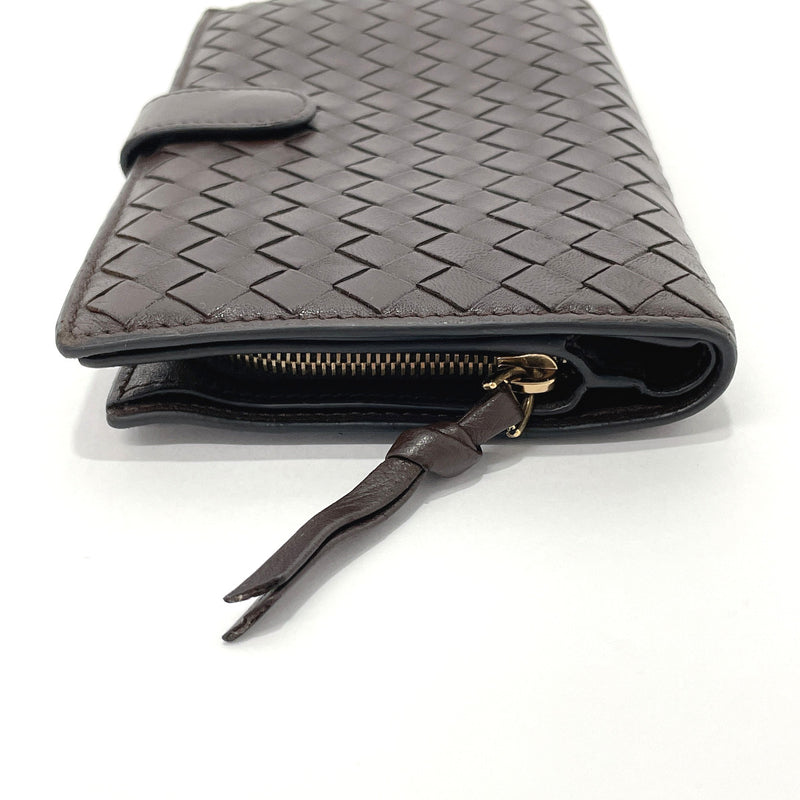 BOTTEGAVENETA purse 114074 Intrecciato leather Dark brown mens Used