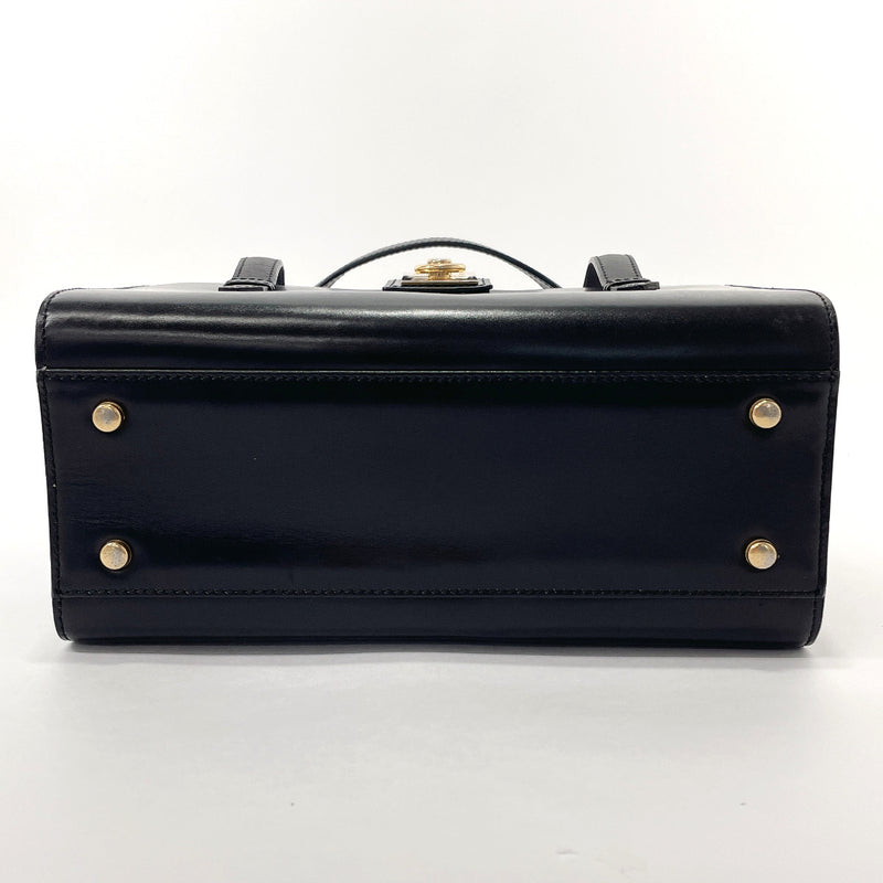CELINE Handbag Triple Circle Logo Hardware BOX type leather Black 