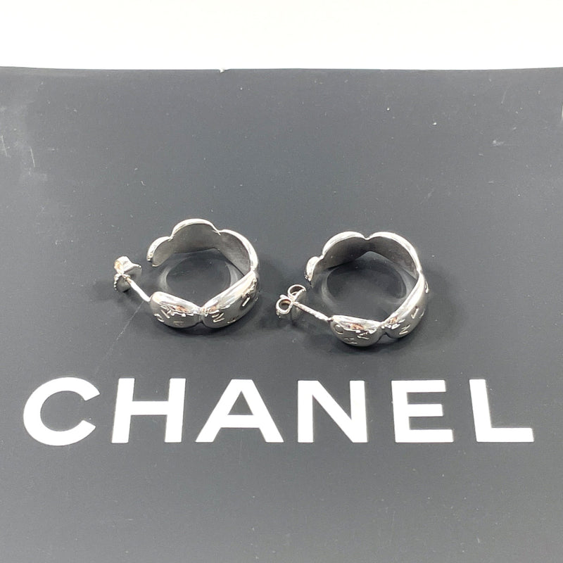 CHANEL earring Logo hoop Silver925 Silver Women Used