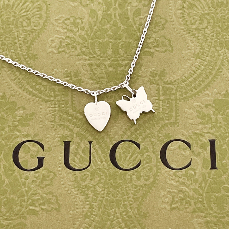 GUCCI Necklace heart and butterfly Silver925 Silver Women Used