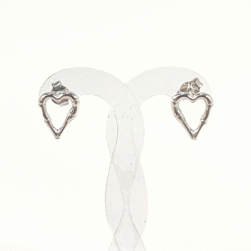 GUCCI earring heart Bamboo Silver925 Silver Women Used