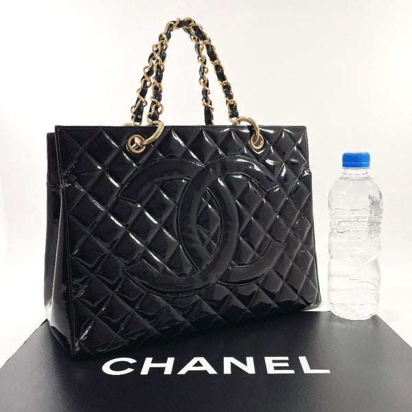CHANEL Handbag Matelasse COCO Mark Chain Patent leather Black Women Used