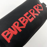 BURBERRY Pouch graffiti print pouch leather Black unisex Used