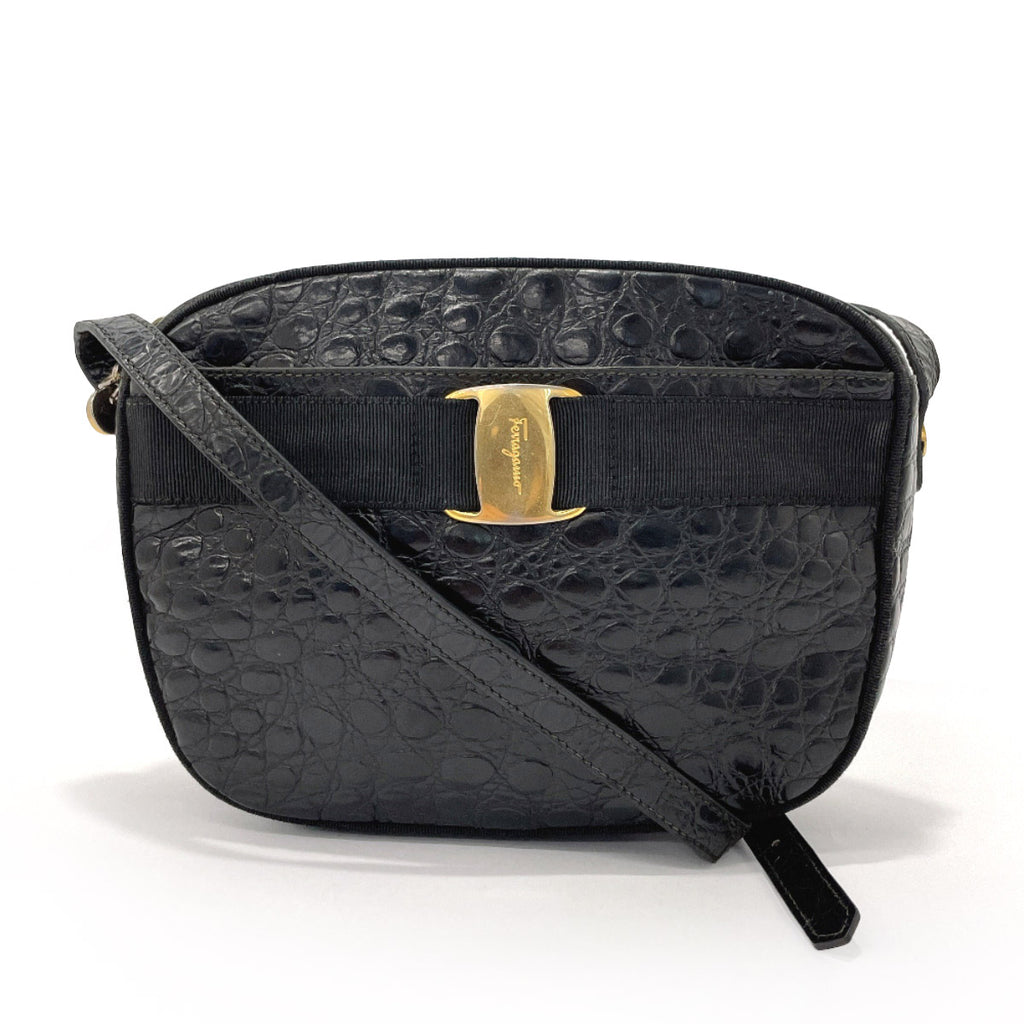 Salvatore Ferragamo Shoulder Bag FZ-21 7803 Patent leather Black Women –