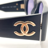 CHANEL sunglasses 01451 90405 Synthetic resin Black Women Used