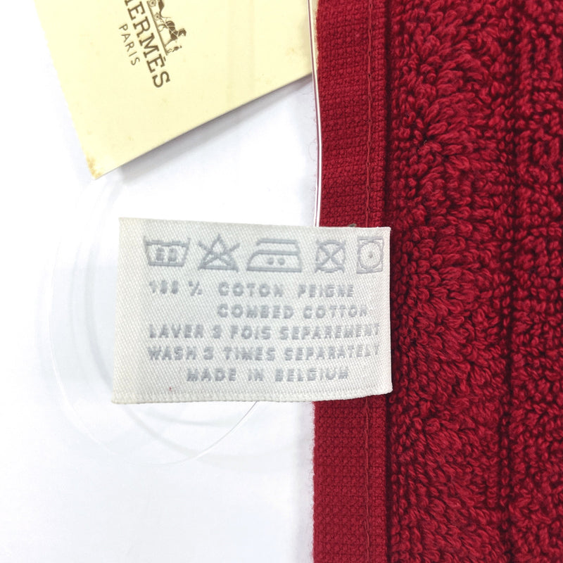 HERMES towel 101299M-09 Hand towel Carre Towel Labyrinth cotton Red unisex Used