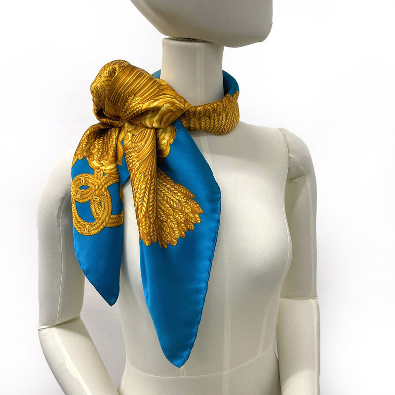 CHANEL scarf silk blue blue Women Used –
