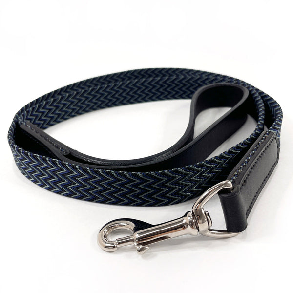 HERMES Other accessories Dog leads canvas/leather Navy □ICarved seal unisex Used