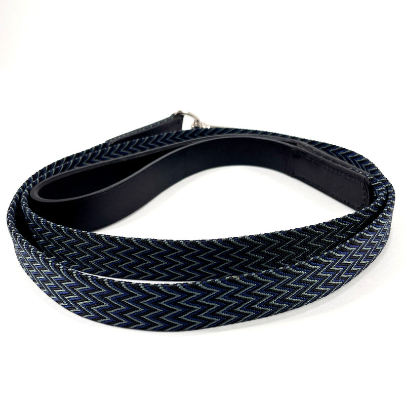 HERMES Other accessories Dog leads canvas/leather Navy □ICarved seal unisex Used