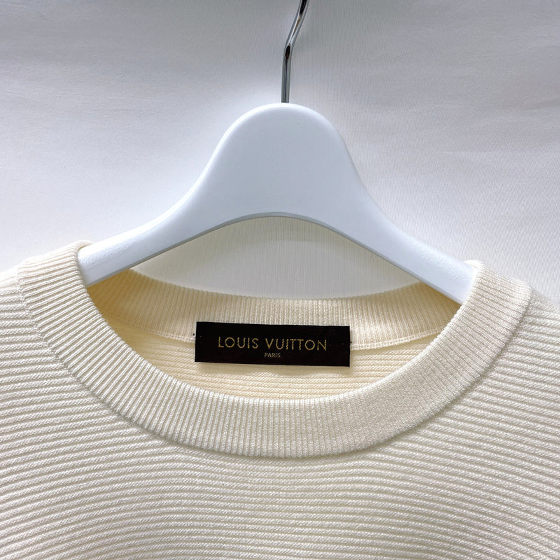 Louis Vuitton Logo Tag Crew Neck T-Shirt Tops Men Size L Beige From Japan  USED