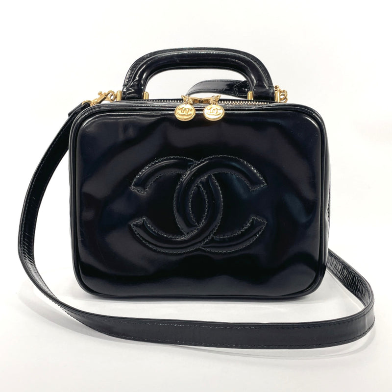 CHANEL Handbag A07060 2way vanity COCO Mark Patent leather Black Women Used