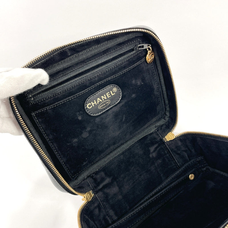 CHANEL Handbag A07060 2way vanity COCO Mark Patent leather Black Women –