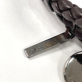 BOTTEGAVENETA bracelet Intrecciato leather/Silver925 Dark brown unisex Used