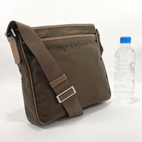 PRADA Shoulder Bag Nylon khaki unisex Used