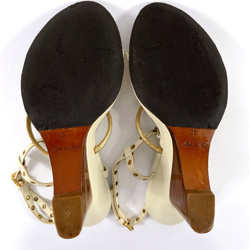 LOUIS VUITTON Thong Sandals Dark Brown/Gold Leather Women Size 35 from  Japan