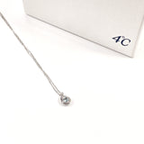 4℃ Necklace Aquamarine K18 white gold Silver Women Used