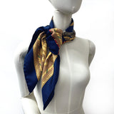 Salvatore Ferragamo scarf silk/ Navy Women Used