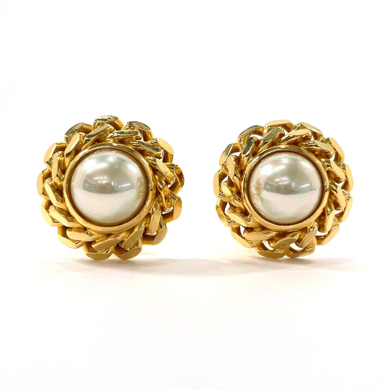 CELINE Earring metal/Fake pearl gold Women Used –