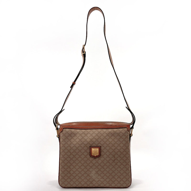 CELINE Shoulder Bag Macadam PVC/leather Brown Women Used