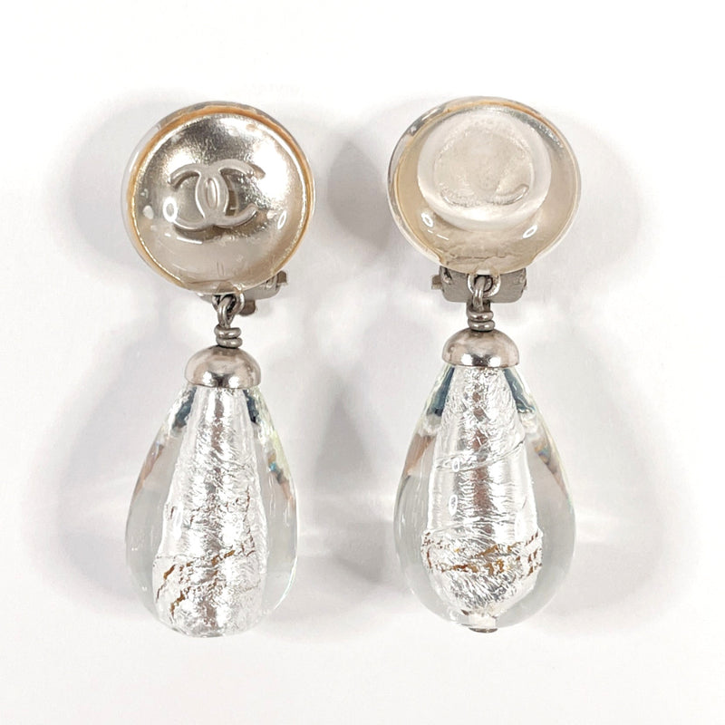 Chanel CC Faux Pearl & Crystal Silver Tone Drop Earrings Chanel | TLC