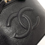 CHANEL Handbag 2WAY vanity bag COCO Mark Matt caviar skin Black Women Used