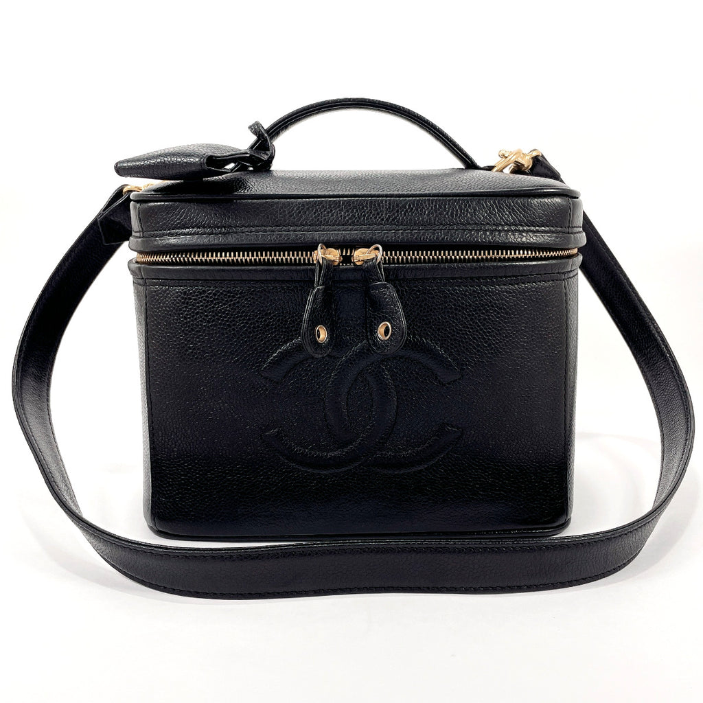 CHANEL Handbag 2way vanity bag COCO Mark Patent leather Black Women Used