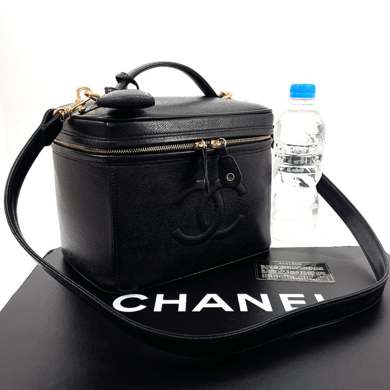 CHANEL Handbag 2WAY vanity bag COCO Mark Matt caviar skin Black