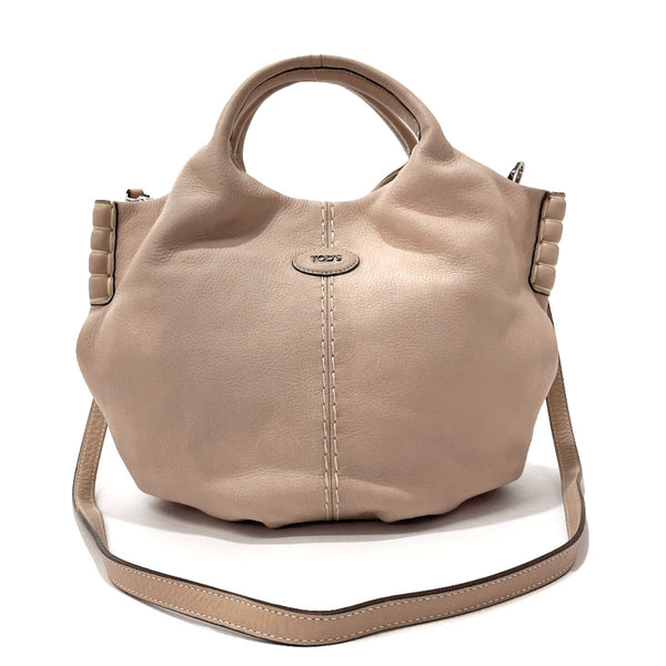 TOD’S Handbag leather beige Women Used
