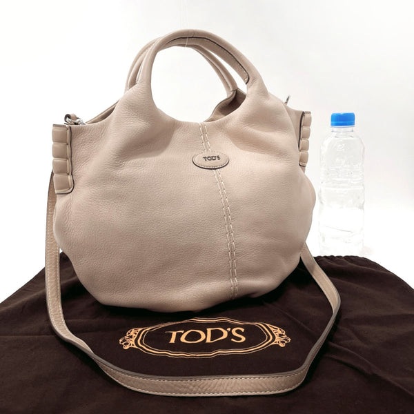 TOD’S Handbag leather beige Women Used