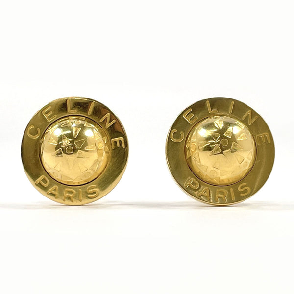 CELINE Earring Circle logo starball metal gold Women Used
