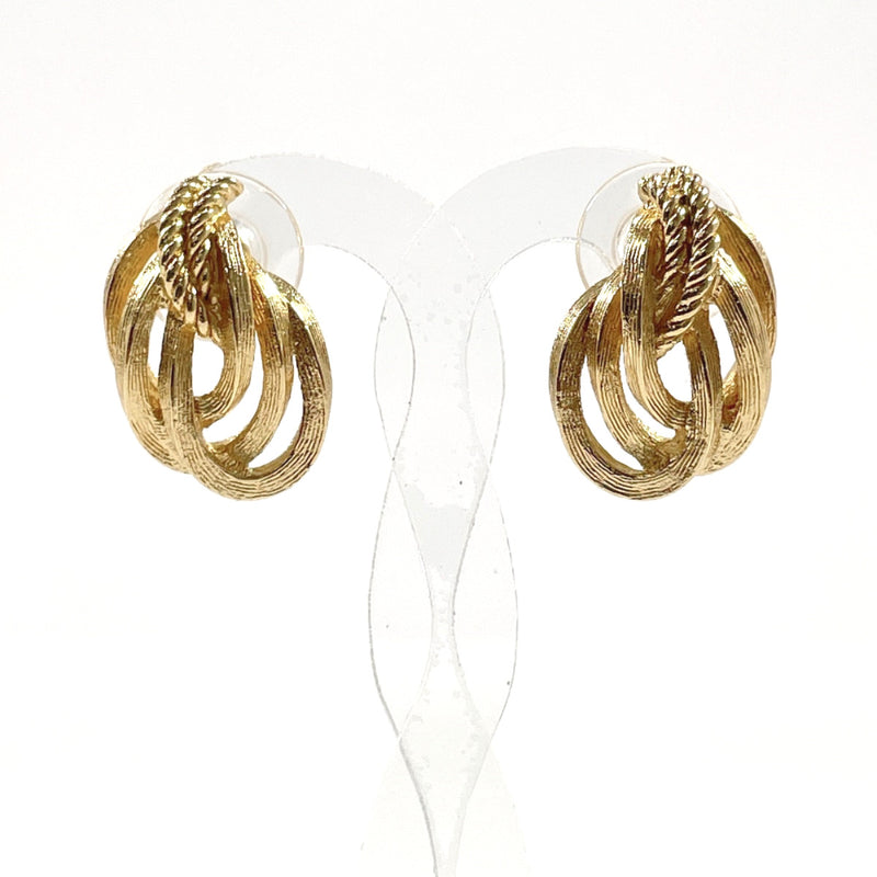Christian Dior earring rope oval metal gold Women Used