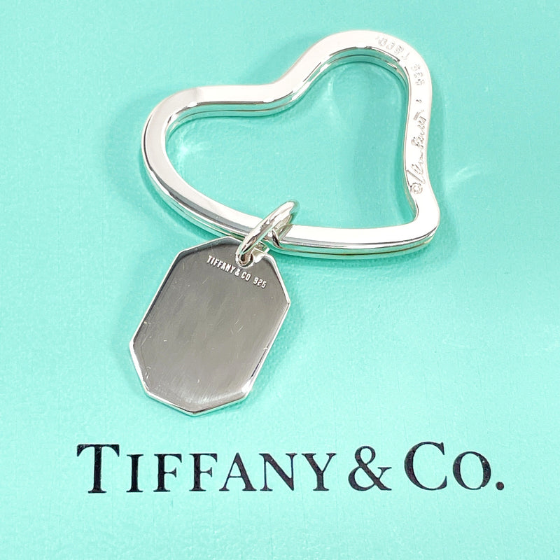 TIFFANY&Co. key ring open heart keyring Elsa Peretti Silver925