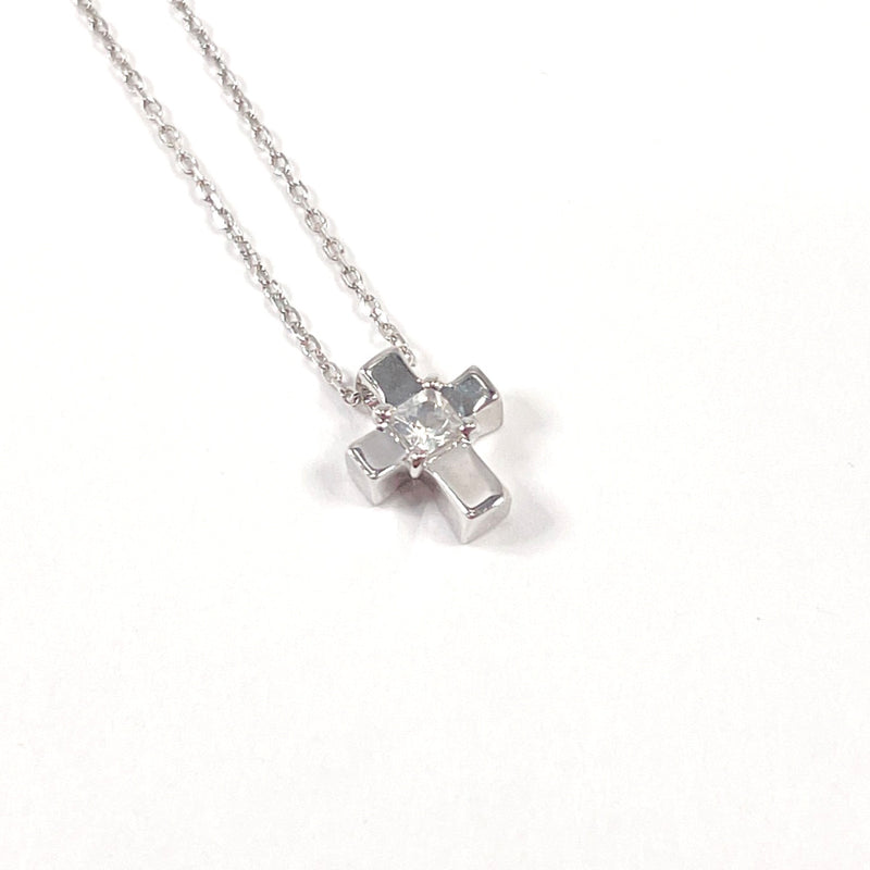 4℃ Necklace cross K18 white gold/Moonstone Silver Women Used