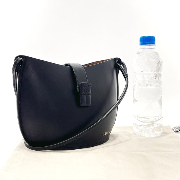 LOEWE Shoulder Bag A546Z49X01 molded bucket bag leather Black Women Used