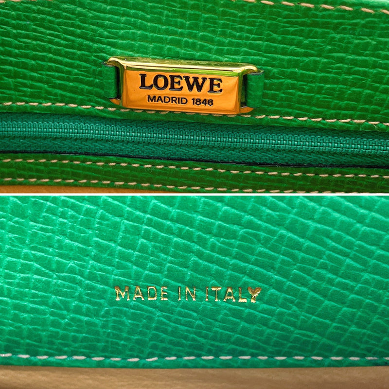 LOEWE Shoulder Bag leather green Women Used