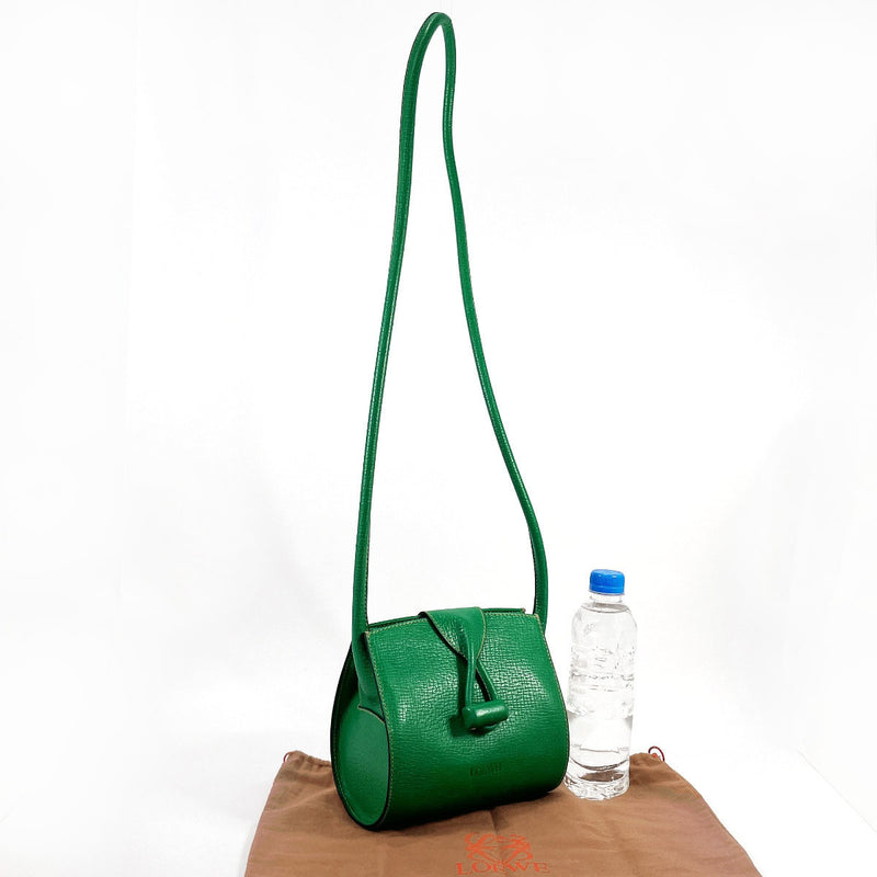 LOEWE Shoulder Bag leather green Women Used