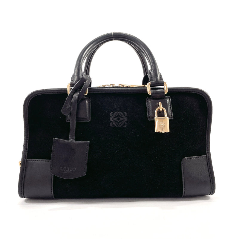 LOEWE Handbag 352.61.A03 Amazona 28 Suede/leather Black Women Used