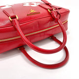 PRADA Handbag BL095C flour Triangle logo Safiano leather/Safiano Vernis Red Red Women Used