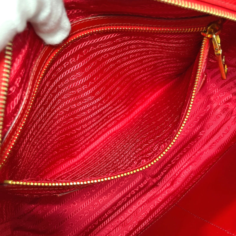 PRADA Handbag BL095C flour Triangle logo Safiano leather/Safiano Vernis Red Red Women Used