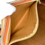 CELINE Boston bag Macadam PVC/leather Brown unisex Used