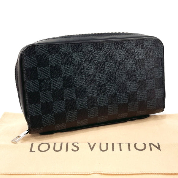 LOUIS VUITTON purse N41503 Zippy XL Damier Grafitto Canvas Black mens Used