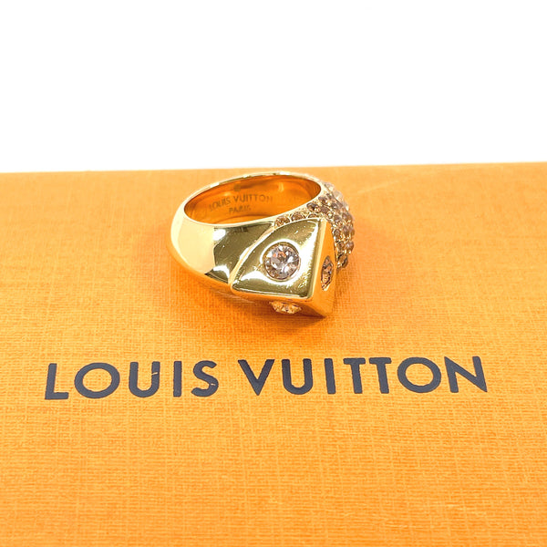 LOUIS VUITTON Ring M68053 Trankies metal/Rhinestone #12.5(JP Size) gold Women Used